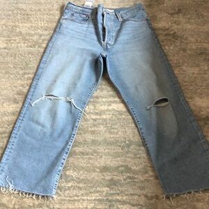 Stylish Light Blue Distressed Jeans